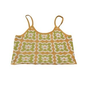 Floral knit tank top